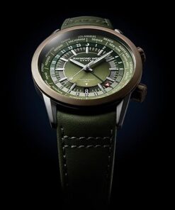 RAYMOND WEIL: Green Dial GMT Watch, 24 Time Zones